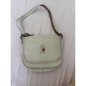 Coach Disney Mickey Mouse Chalk White Saddle Bag Used condition